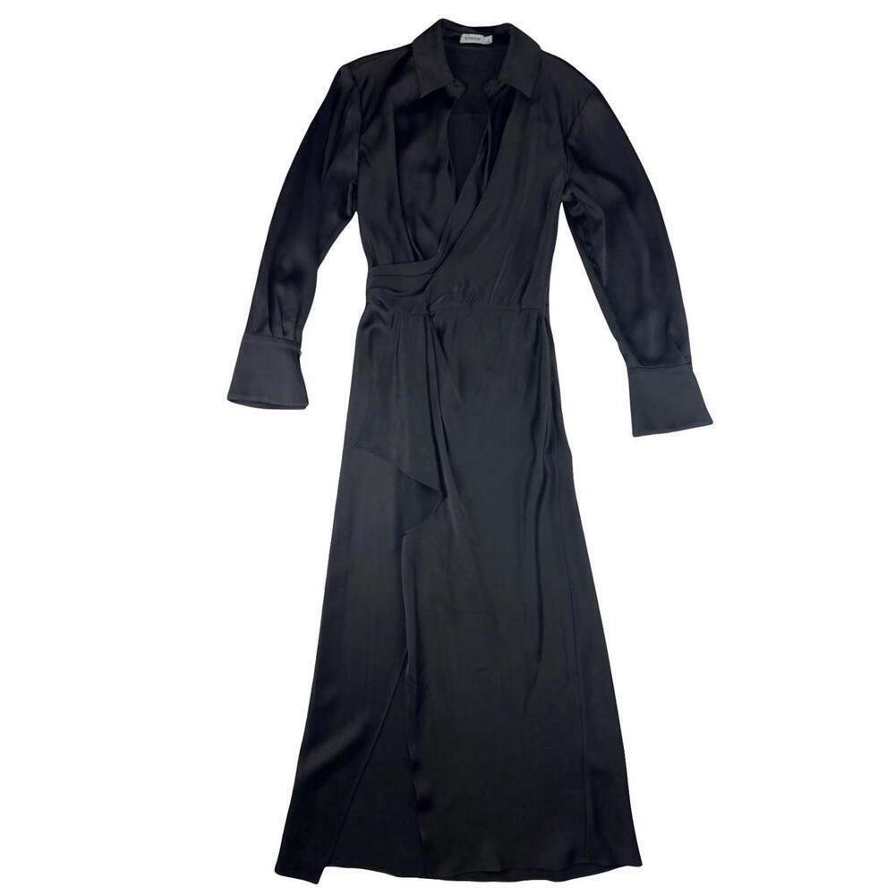 Simkhai Talita Draped V-Neck Maxi Dress Black Size 4 US